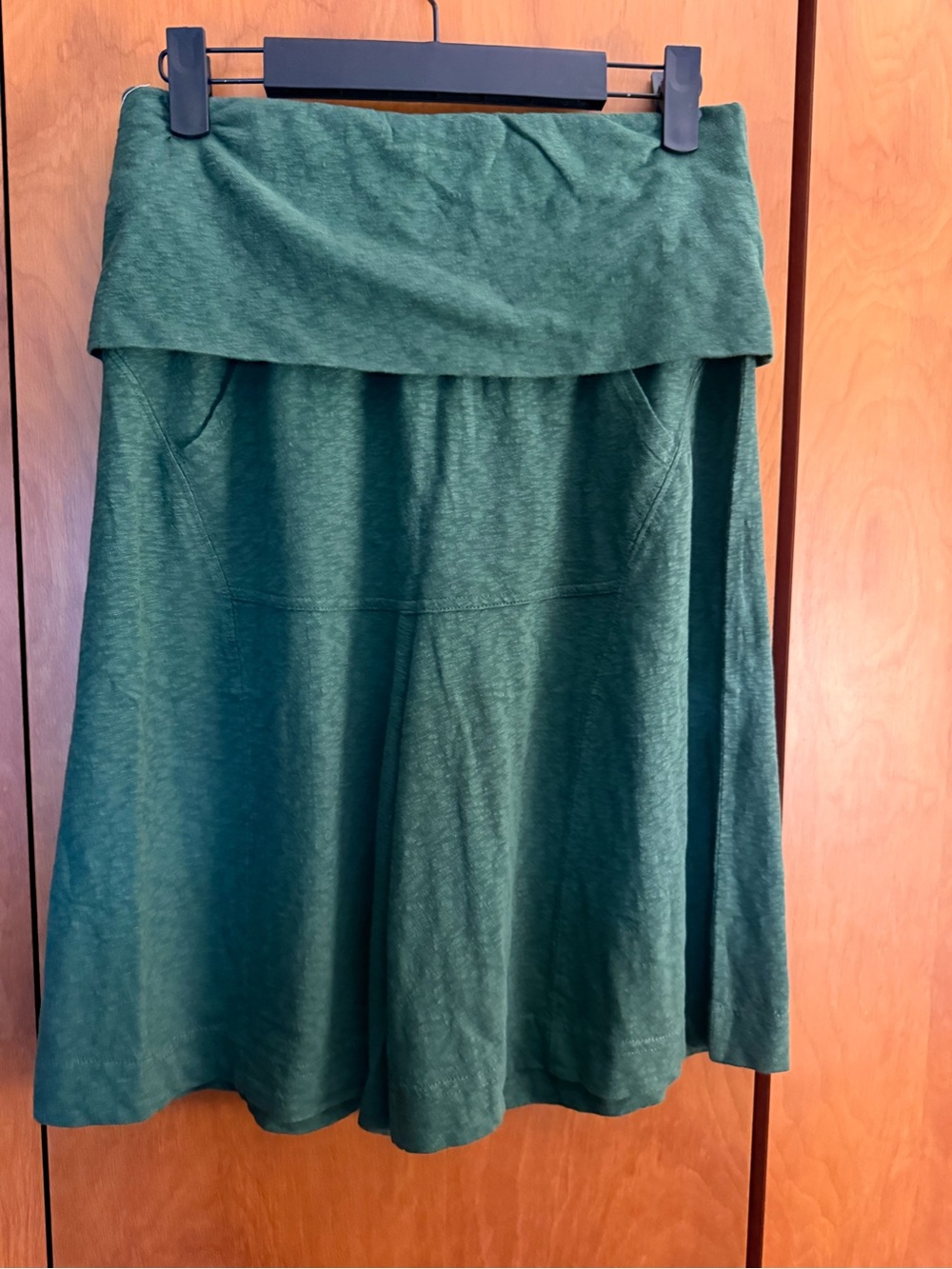 Women's Fold-Over Waist Green Shorts/Gaucho